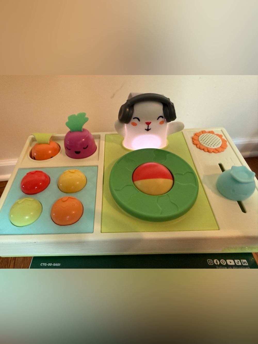Skip Hop Green and White Musical Bunny DJ Activity Panel